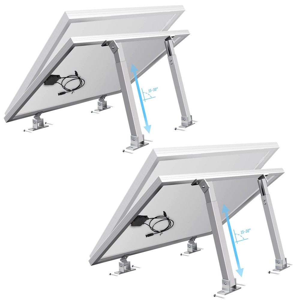 2 Sets (4Pcs) Solar Panel Mounting Brackets – Adjustable Solar Panel Tilt Mou…