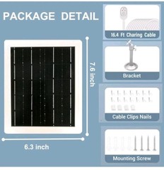 Solar Power Panel for Arlo Pro Essential Camera Weatherproof Outdoor.