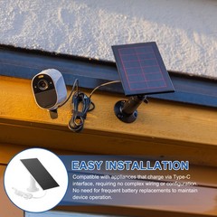 2Pcs Solar Panel, 2W 6V USB Solar Panel Charger with 360 Wall Mount, White