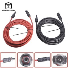 20ft Black+Red Solar Panel Extension Cable Wire Connector 1 Pair 4mm²/12AWG New