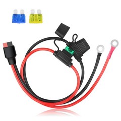 10AWG 45A Connector to O Ring Terminal, with Connector Port, Dual Positive/Ne…