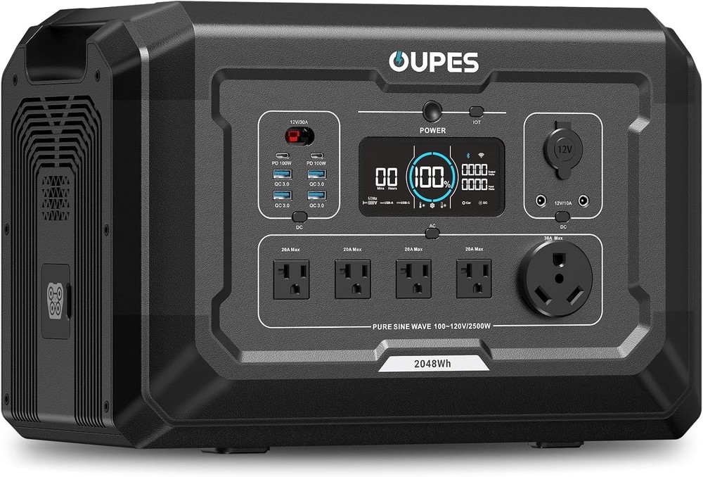 OUPES Mega 2 Portable Power Station 2500W (5400W Peak) Solar Power Generator
