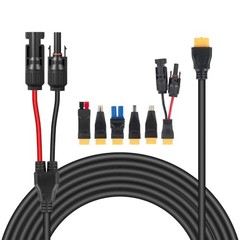 6-in-1 Solar Panel Connector Kit Solar Connector to DC5521 7909 8020 16.5FT(5m)