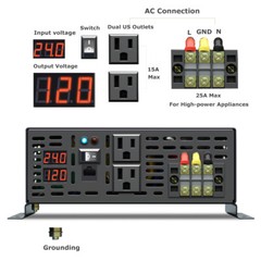 Pure Sine Wave Inverter 36V 110V 120V 5000w Power Home Solar Truck Remote Switch