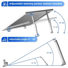 2 Sets Adjustable Solar Panel Tilt Mount Brackets for 50W-400W Panels Boat RV