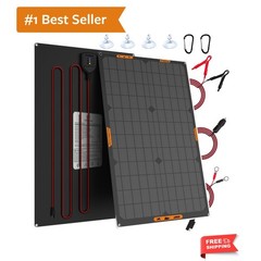 30W 12V Solar Trickle Charger Maintainer, Waterproof Portable Solar Panel Bat…