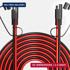 SAE Extension Cable 12AWG 20FT for Car RV Solar | SAE to SAE extension cord, 12A