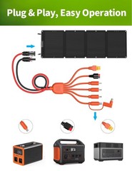LONNKY Universal 7in1 Solar Panel Adapter Kit, 3.6 Feet MC4 & DC 8mm Cable, X…
