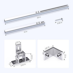 Adjustable Solar Panel Tilt Mount Brackets for 50-400W Panels (2 Sets)