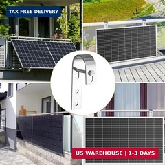 4PCS Solar Panel Mounting Brackets for Balcony & Fence, No Drill | 304 Sta