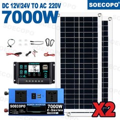 7000W Solar Energy Kit | Complete Off-Grid Solution (12V/24V DC to 110V/220V AC)