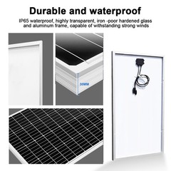 200W 12V Solar Panel High Efficiency Monocrystalline Module For RV Boat Home NEW