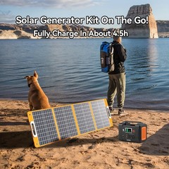 200W Portable Power Station with 100W Solar Panel for Outdoor Camping RV Travels