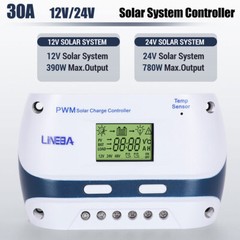 12V/24V 100A Solar Panel Battery Lithium Charging Mode Controller Regulator Auto