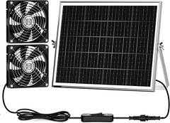 5.5” Solar Greenhouse Fan 2 Kit 30W Solar Powered Exhaust & Intake