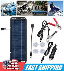 30W Solar Panel 12V Trickle Charger Battery Charger Kit Maintainer Boat Car RV