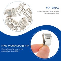 30Pcs Reusable Solar Panel Wire Clips Stainless Steel Cable Clamps Silver