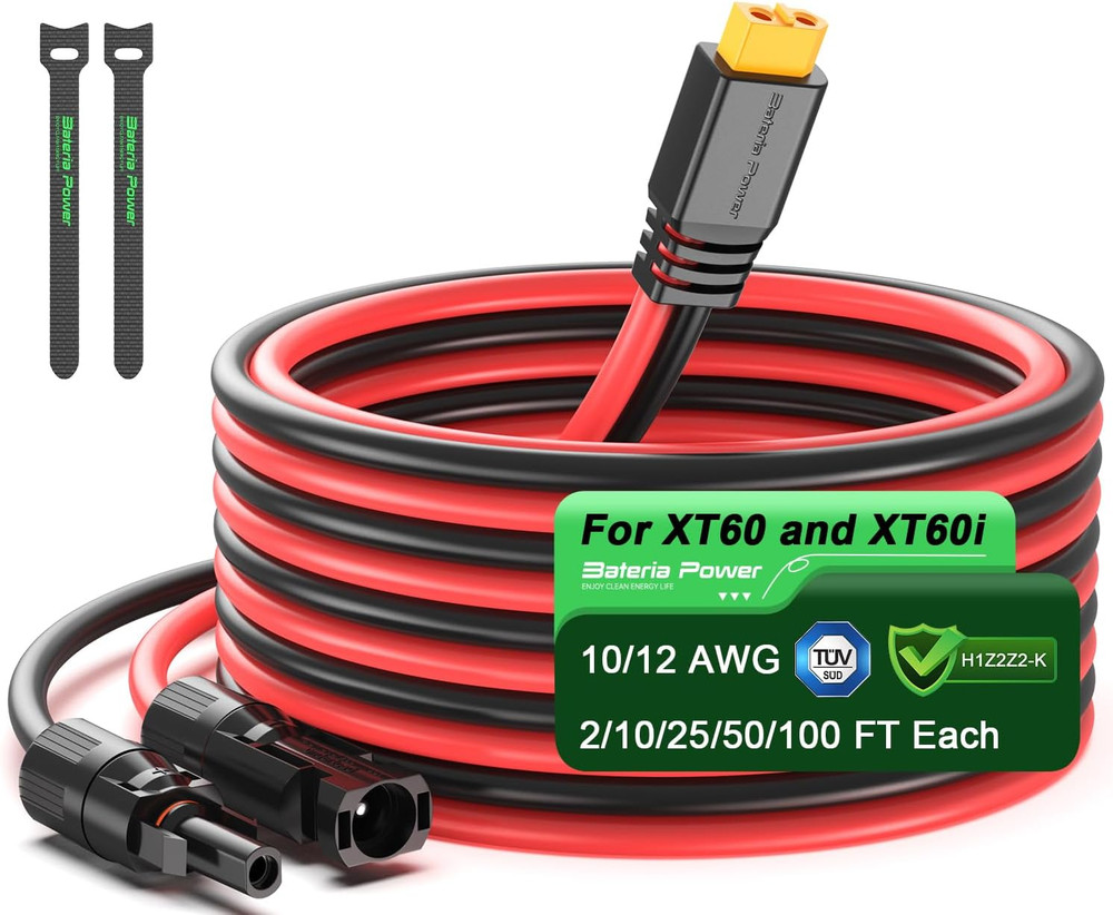 20FT Solar to XT60 Charge Extension Cable for RV & Power Stations