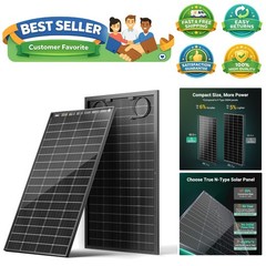 N-Type 16BB 200W Bifacial Solar Panel, with 25% Efficiency, Grade A+ Cells, …