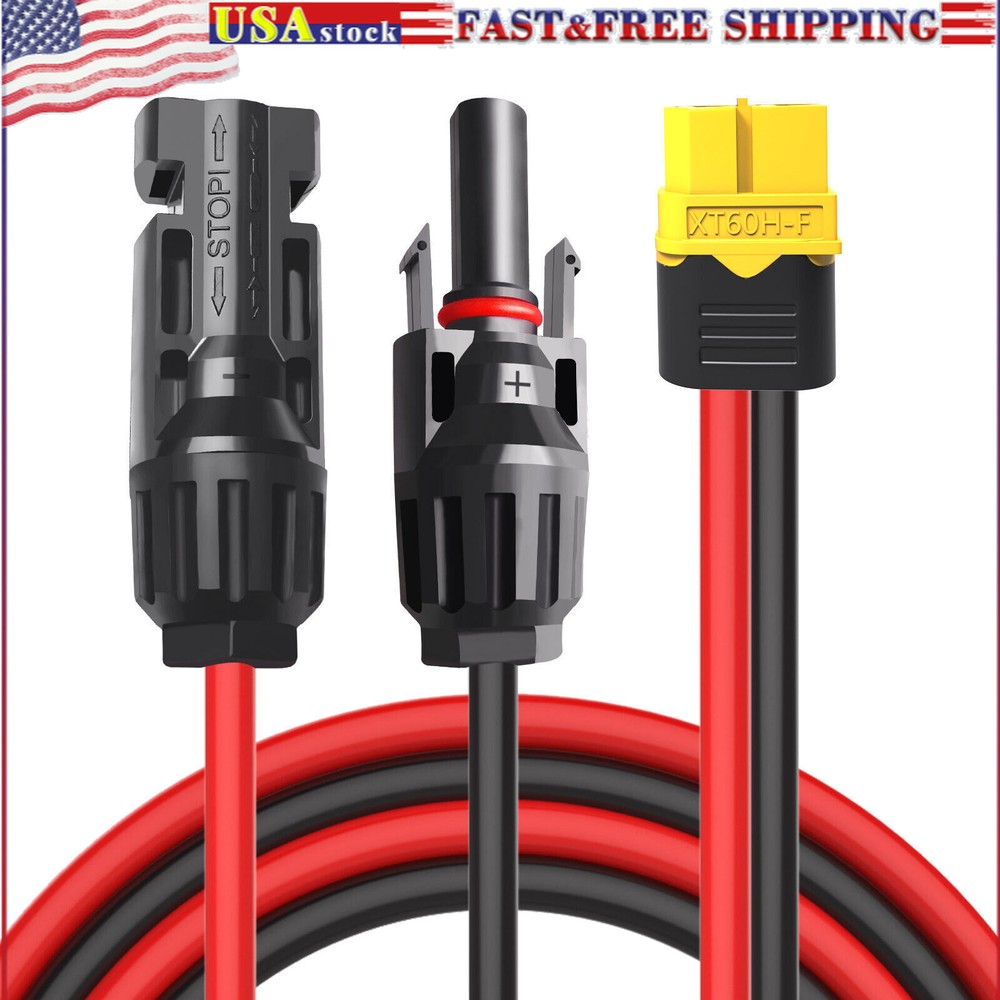 XT60 Adapter to Solar Male Female Connector Extension Charge Cable 3M Wire 12AWG