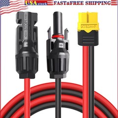 XT60 Adapter to Solar Male Female Connector Extension Charge Cable 3M Wire 12AWG