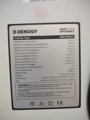 Renogy 200W RSP200DC Single Solar Panel 600 VDC 50 x 30 x 1.5 in *Cracked