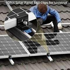 10Pcs Solar Panel End Clamp for Standard Unistrut, Aluminum 30mm/35mm Solar Pane
