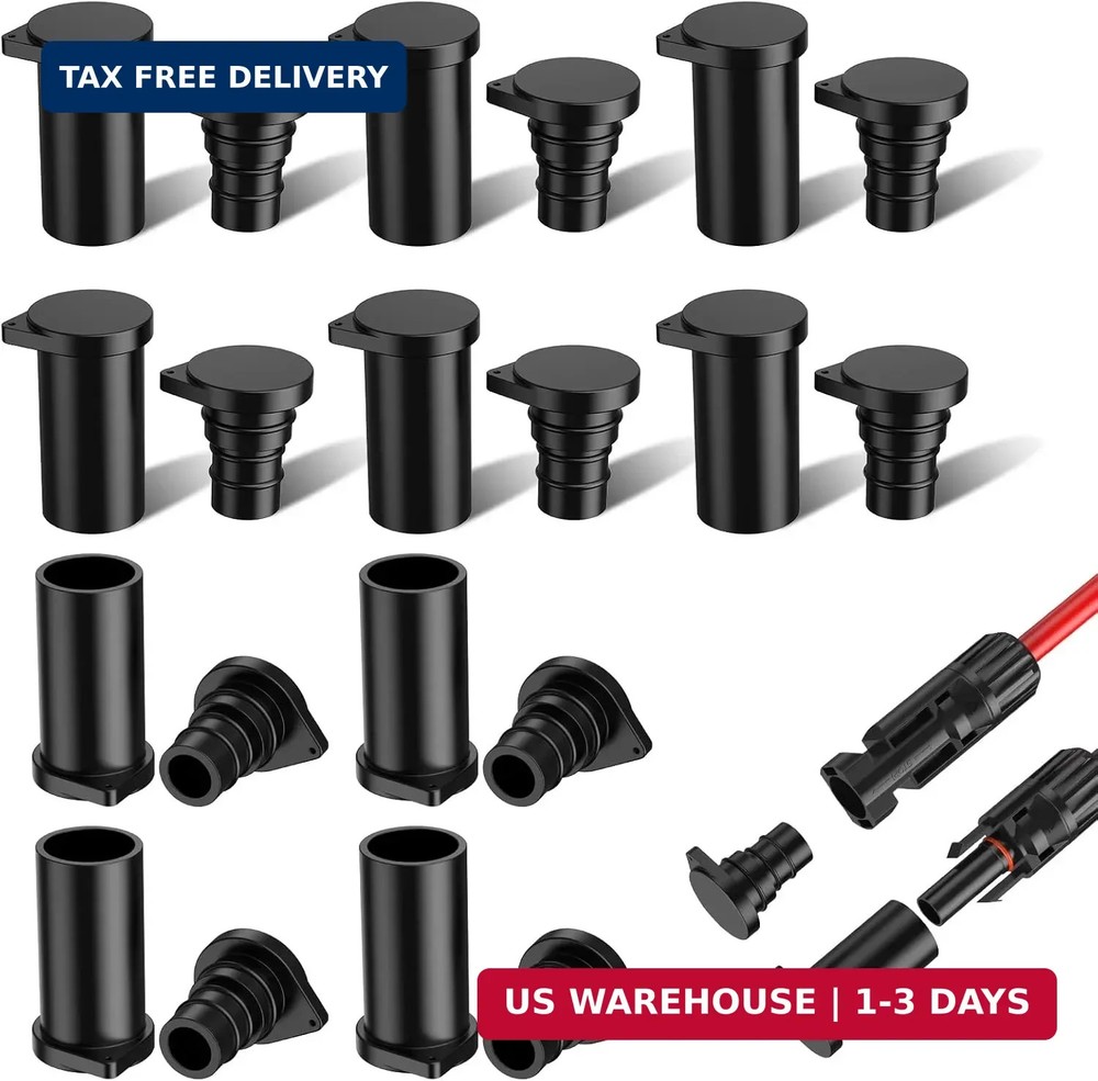 Bateria Power 12 Pairs Solar Connector Caps, IP68 Solar Panel Connectors Caps We