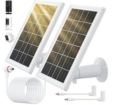 2 Pack Solar Panel Charger for Ring Security Camera 5 W 10 Ft Cord 5 in Panel ￼