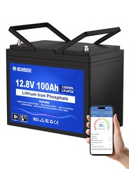 DC HOUSE 12V 100AH Lithium LiFePO4 Battery + BlueTooth + Low Temp Protection