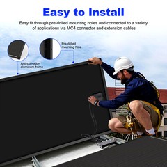 12V 100W Monocrystalline Solar Panel 12BB Charging RV Camping Home Off-Grid Boat