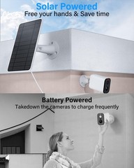 Monocrystalline Solar Panel with Adjustable Mounting for Arlo Security – 4 Pack