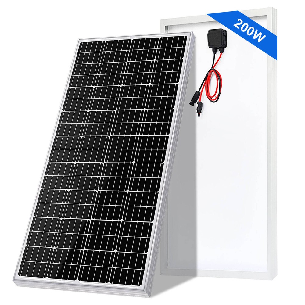 200W Mono Solar Panel 12V Charging Off-Grid Battery Power RV Home Boat Camping