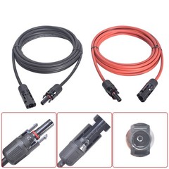 1 Pair 10 Feet 12 AWG Black And Red Solar Panel Extension Cable Wire Connector
