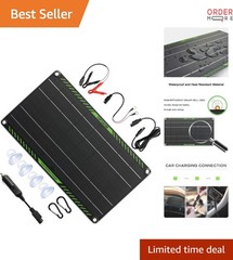 10W 12V Solar Panel Car Battery Charger Portable Trickle Maintainer RV Marine