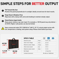 100W Portable Solar Panel Kit – Compact, Lightweight, USB & Controller Included