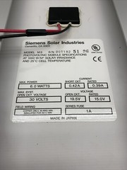 Siemens Model M5 Photovoltaic Solar Panel 6W 30V
