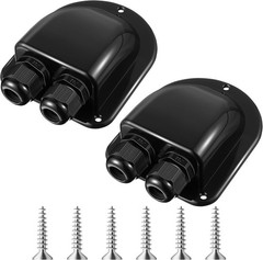 Enhon 2 Pack Solar Cable Entry Gland, Weather Resistant Solar Gland, Dual Cable