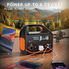 300W Portable Power Station 266Wh Solar Generator W/ 7 Outputs & Dual USB-C PD