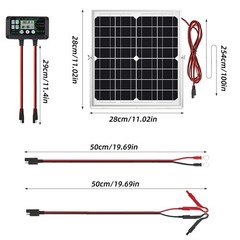 30W Solar Panel Kit Solar Battery Maintainer with Controller Adjustable Bracket