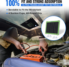 Upgraded 7.5W Solar Car Battery Charger Maintainer 12V Waterproof