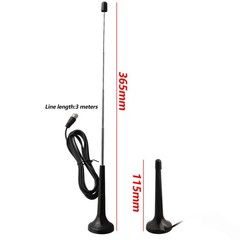 FM Antenna with Magnetic Base and 3 Adapters for Convenient Reception Anywhere