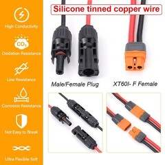 10ft Solar to XT60i 12AWG Solar Panel to XT60i Connector XT60i-F Extension Cable