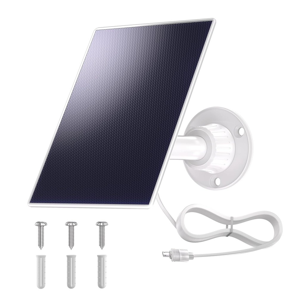 Solar Panel Compatible with Simplisafe Outdoor Camera, IP65 Waterproof, 360° Adj