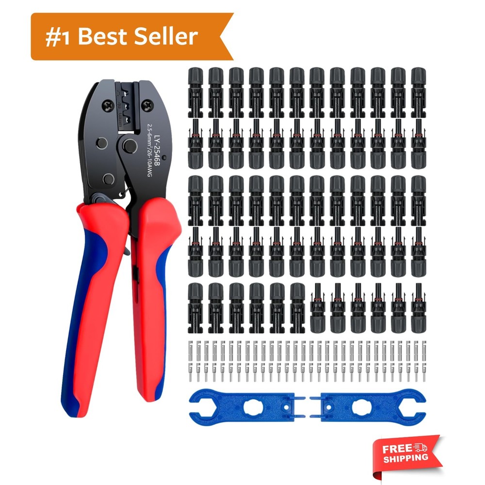 Solar Panel Connector, 60PCS Solar Crimper Tool Kit for Connecting Solar Pane…