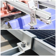 Pack of 12 Solar Panel Middle Clamps 30mm Aluminium Solar Panel Mount Mid Clips
