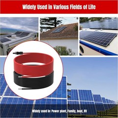 10 AWG Solar Panel Extension Cable for RV Boat Home Black & Red 30ft