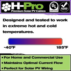 10 AWG 20ft H-Pro Premium Solar PV Cables – Solar Panel Extension Cables