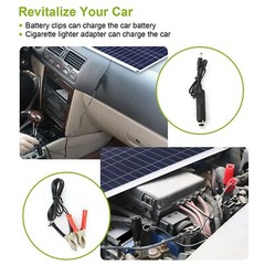 Outdoor 25W Solar Panel 12V Battery Charger System Maintainer Marine Boat RV Car