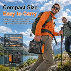 Portable 0.3kW Power Station with LiFePO4 Battery, Ideal for RVs and Camping
